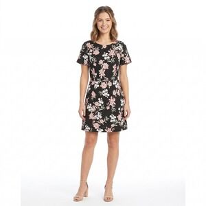 Joaquim Mir Girls Floral Short Sleeve Mini Dress Black Pink White Size L